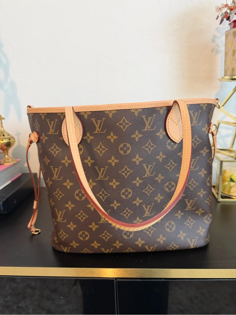 Louis Vuitton Neverfull Bandoulière Inside Out MM Rose Pondichery